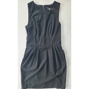 Pippa Womens Sleeveless Little Black Dress Pleated Sheath Exposed Zipper Size 4